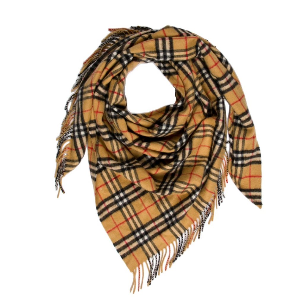 BURBERRY LONDON Cashmere Plaid Print Scarf